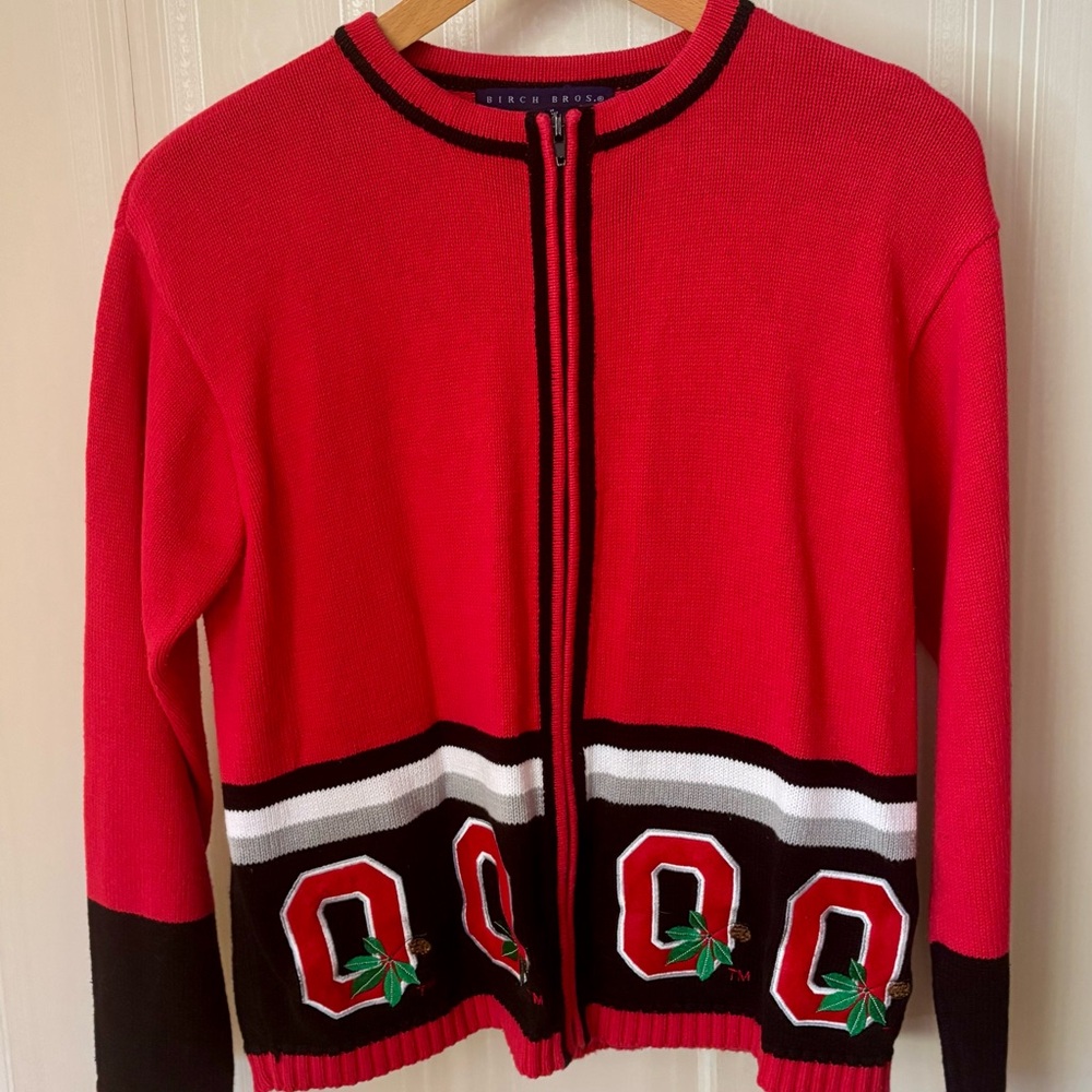 Ohio State Buckeyes Red and Black Women's Sweater
